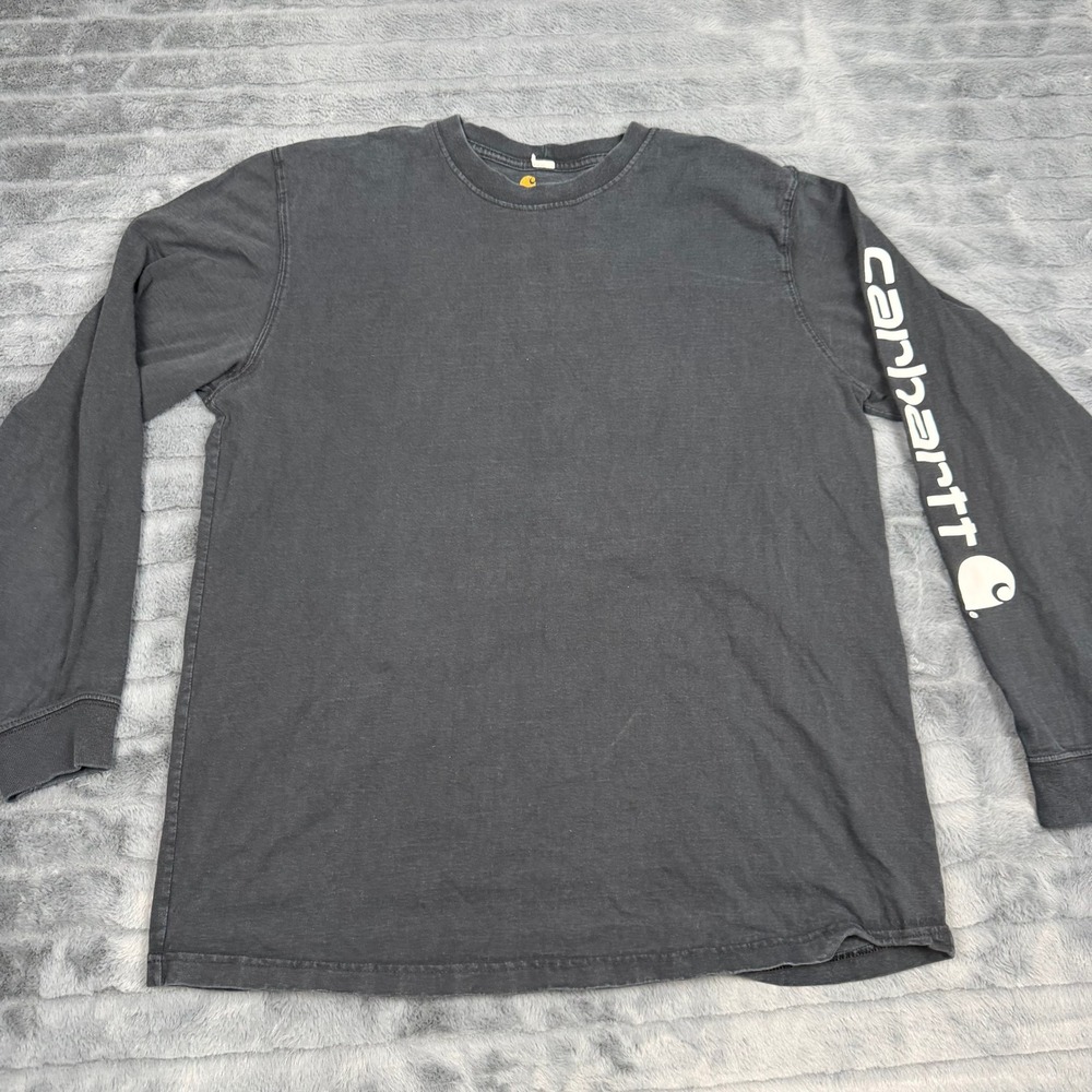 Carhartt Mens K231 Long Sleeve Graphic T-Shirt Black Original Fit Large L